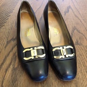 Salvatore Ferragamo Stacked Heel Flats